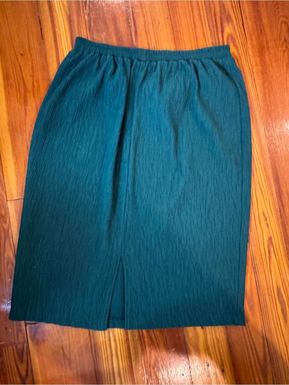 Studio C dark green Midi Skirt with Front Slit